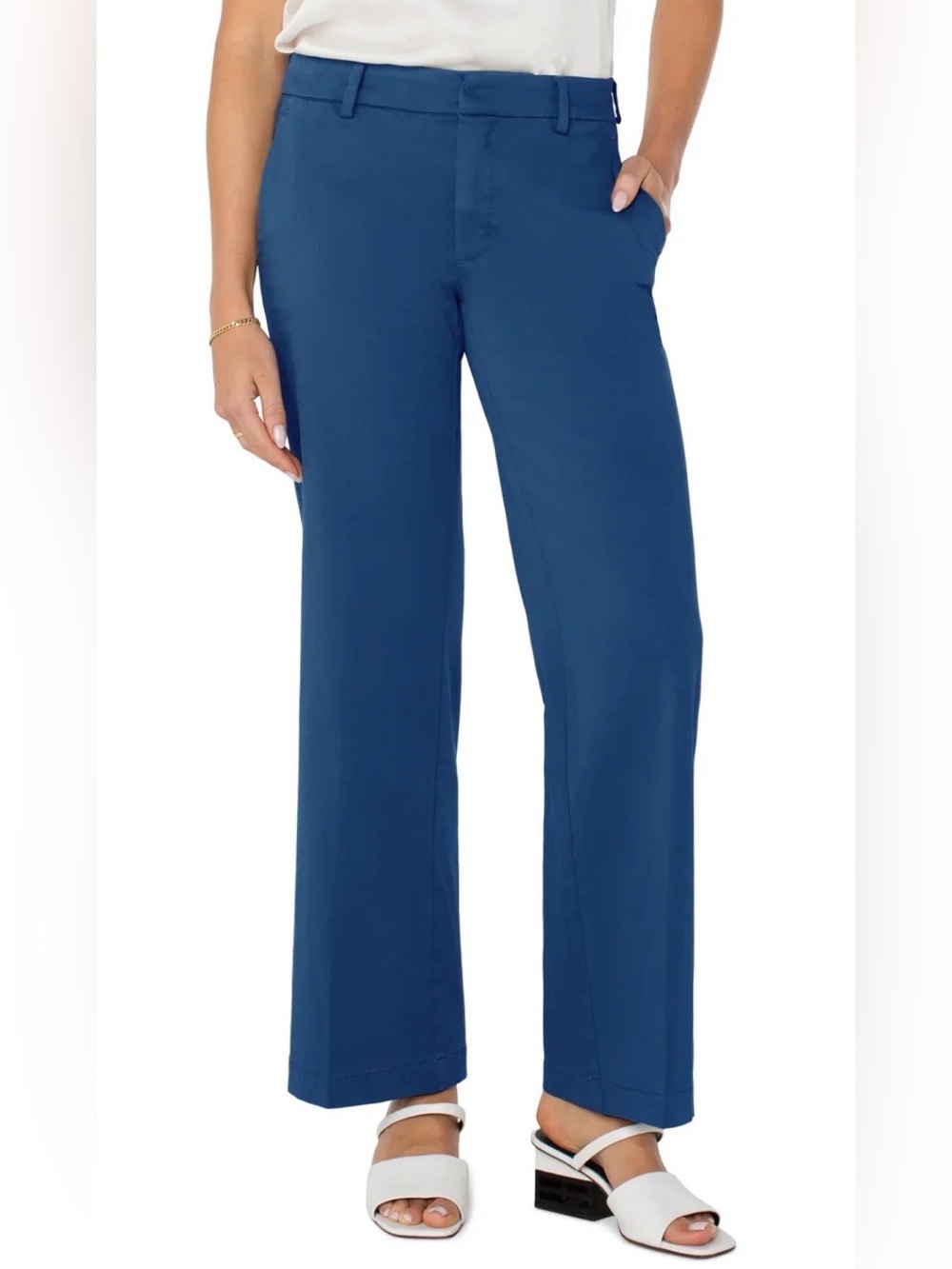 Liverpool | Kelsey Wide Leg Trouser in Goddess Blue | Women’s Pant | NWT